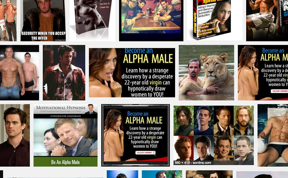 Here's what comes up in a google image search of 'alpha male'.